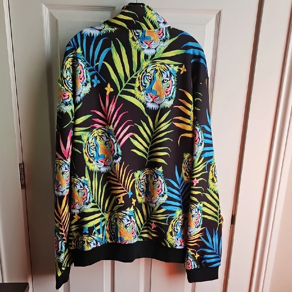 Tropical Neon Tiger Zip-Up Jacket - Picture 4 of 4